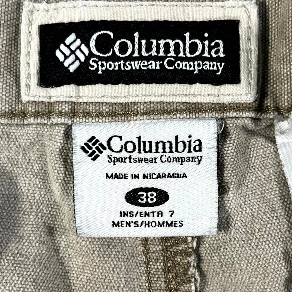 Columbia Sportswear Cargo Shorts Mens 38 Gray Cotton Hiking Camping Outdoor